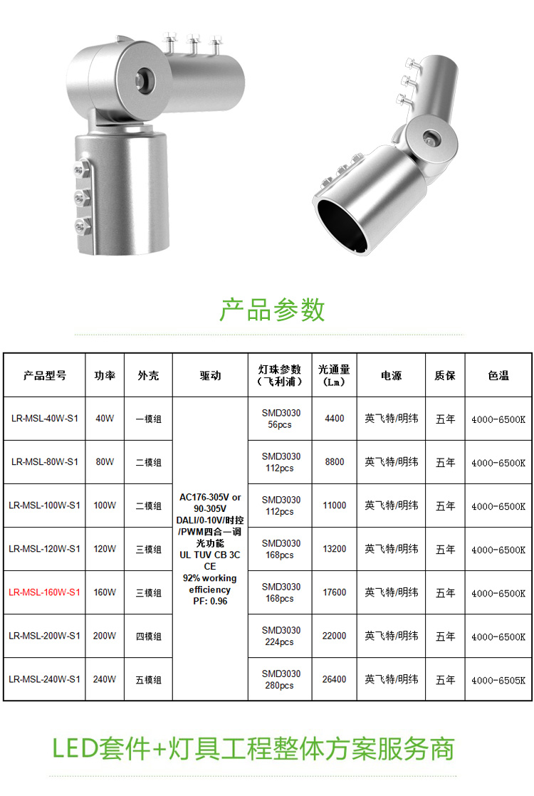 蓝锐LED系列产品之S1款调光智能LED路灯(图3)